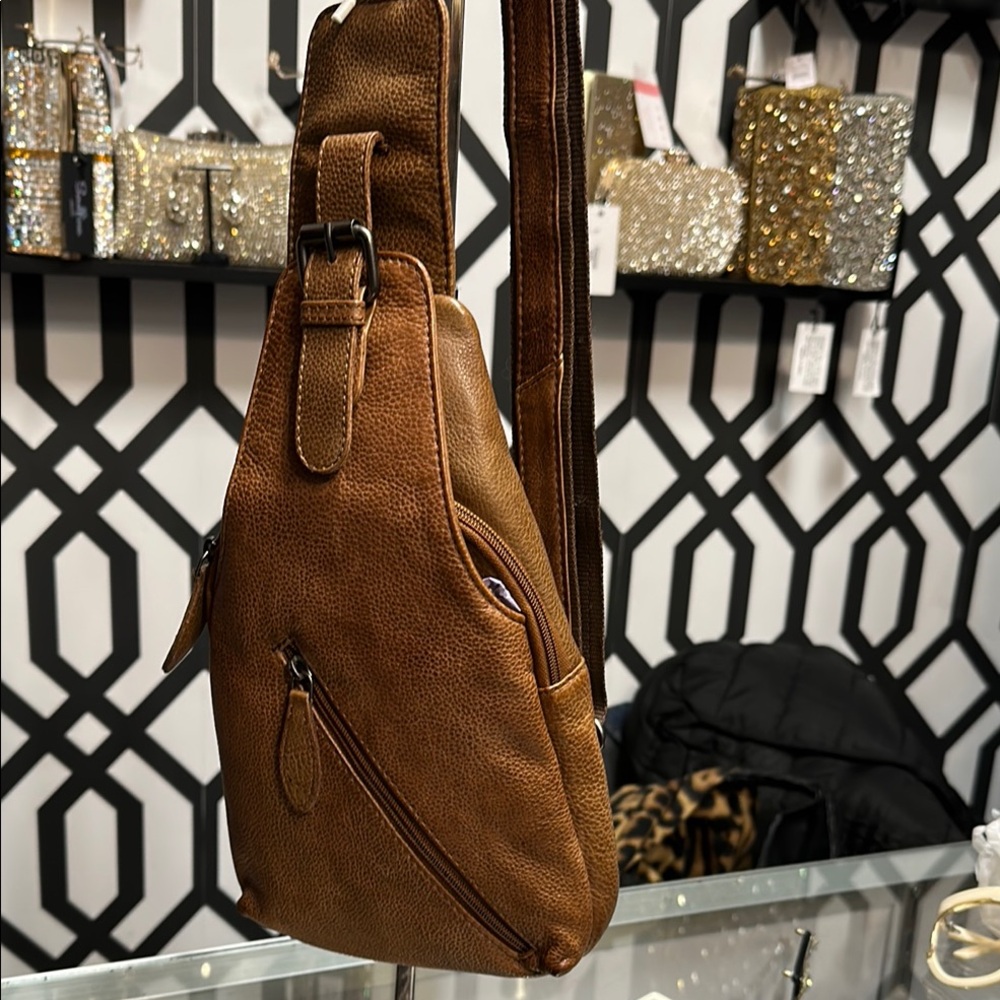Brown Leather Sling Bag